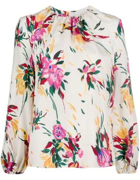 Floral print long sleeve blouse