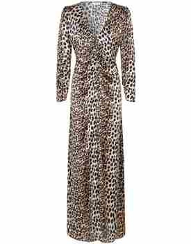 Hazel silk dress leopard