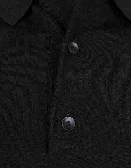 Lyocell knitted polo black