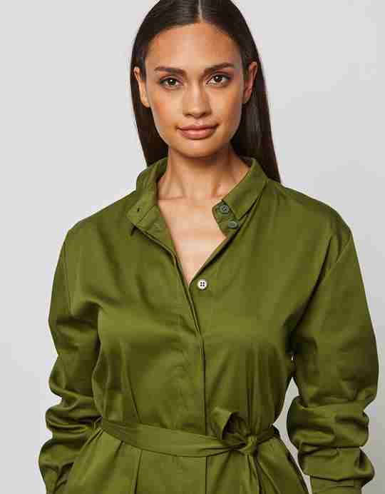 Belted dress tunic army green