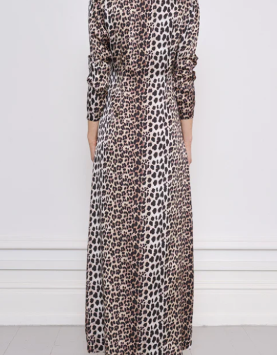 Hazel silk dress leopard