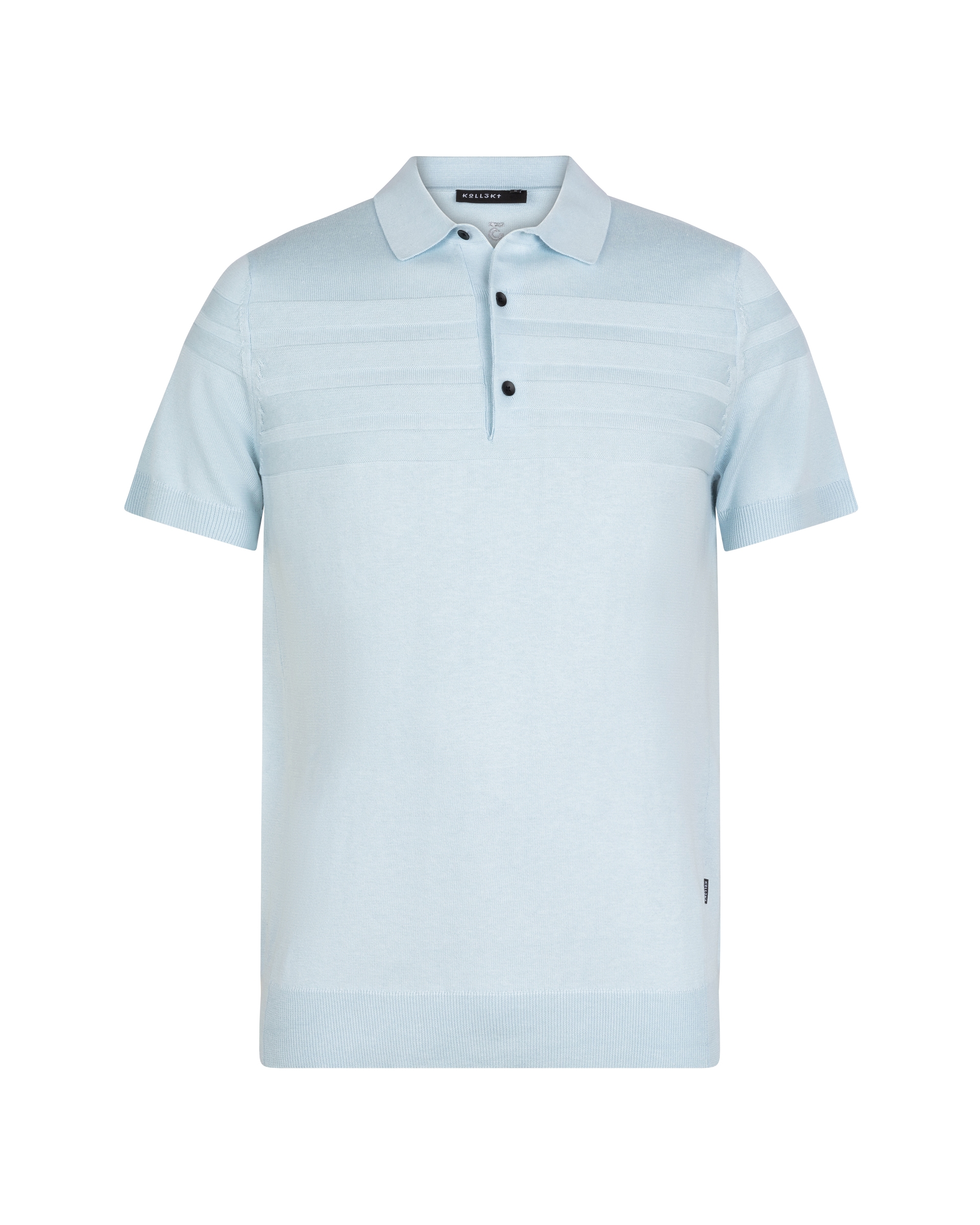 Lyocell knitted polo stripe clear sky