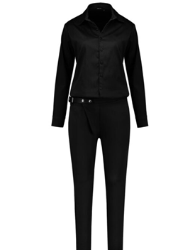 Pleated jumpsuit Daf black cotton