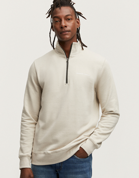 Oxford sweatshirt half zip silver