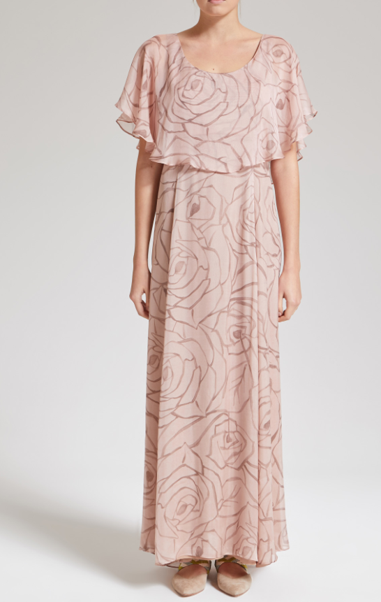 Silk flower print dress