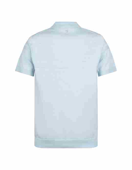 Lyocell knitted polo stripe clear sky