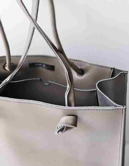 Small leather tote bag