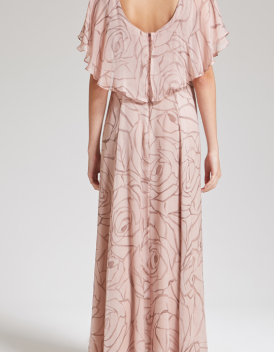 Silk flower print dress
