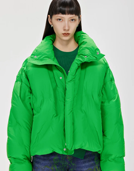 Down short jacket green