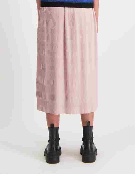 Plissee long skirt blush