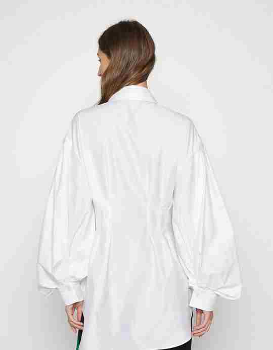 Waisted shirt blouse white